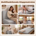 Sulankstomas 15 cm storio čiužinys su gelio putomis, skalbiamu užvalkalu ir kišene – Paveikslėlis 6