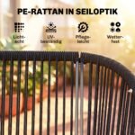 Sūpynės Holivudo dvivietės su reguliuojamu stogeliu, rotangu ir pagalvėlėmis – Paveikslėlis 6