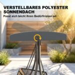 Sūpynės Holivudo dvivietės su reguliuojamu stogeliu, rotangu ir pagalvėlėmis – Paveikslėlis 7