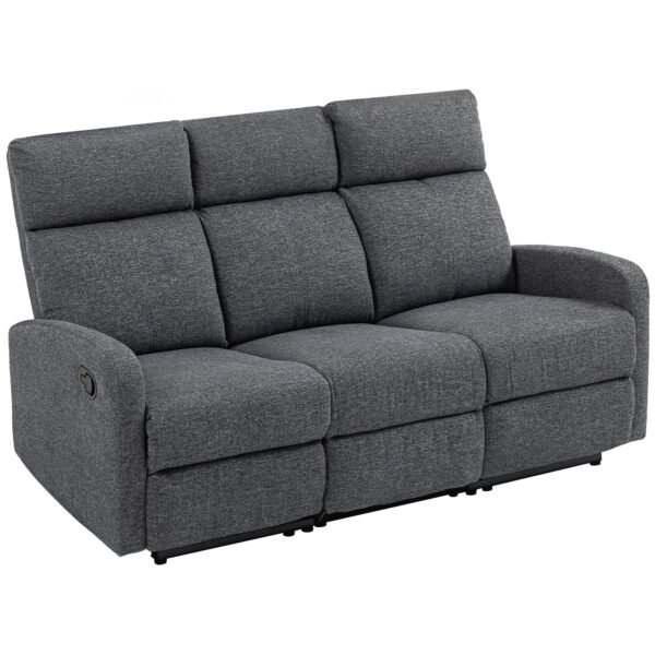 Trivietė reklainerinė sofa su atskirai reguliuojamais atlošais ir kojų atramomis