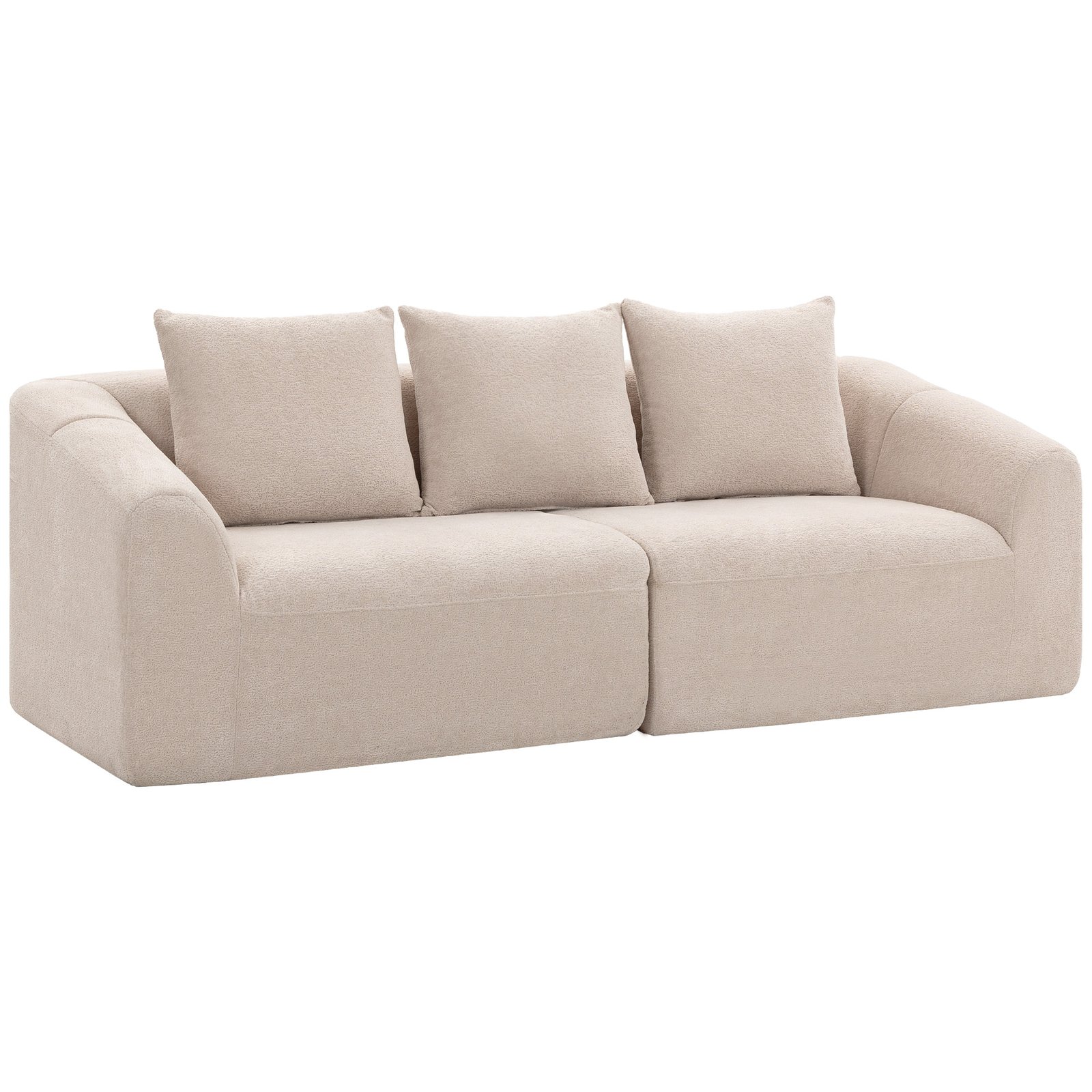 Trivietė šenilinė sofa be rėmo