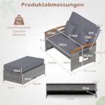 Universalus lauko sofų komplektas su otomane ir reguliuojama atrama (Pilka) – Paveikslėlis 2