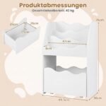 Vaikiška Montessori knygų lentyna su ištraukiamu stalčiumi (Balta) – Paveikslėlis 2