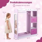 Vaikiška drabužių spinta su veidrodžiu ir kabykla (Rožinė) – Paveikslėlis 2
