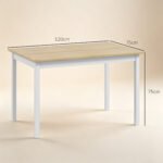 Valgomojo stalas kaimiško stiliaus pušinis 4 asmenims 120x75 cm – Paveikslėlis 3