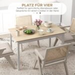 Valgomojo stalas kaimiško stiliaus pušinis 4 asmenims 120x75 cm – Paveikslėlis 4
