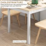 Valgomojo stalas kaimiško stiliaus pušinis 4 asmenims 120x75 cm – Paveikslėlis 5