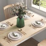 Valgomojo stalas kaimiško stiliaus pušinis 4 asmenims 120x75 cm – Paveikslėlis 7