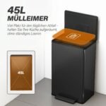 Virtuvės šiukšliadėžė 45 l su pedalu, tyliu uždarymu ir išimamu indu – Paveikslėlis 4