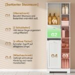 Vonios spintelė siaura su atverčiamu skalbinių krepšiu ir papildoma talpa – Paveikslėlis 4