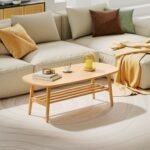 Žurnalinis staliukas su ovaliu stalviršiu ir atvira lentyna – Paveikslėlis 7