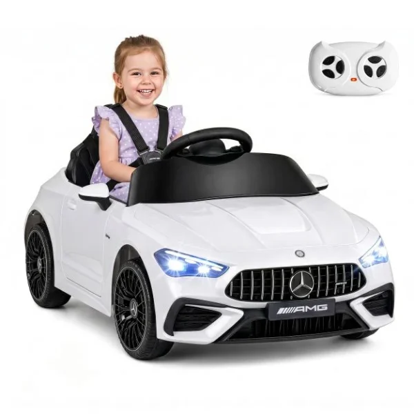 Elektromobilis Mercedes-AMG 12V vaikams su tėvų nuotoliniu valdymu (Balta)