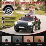 Elektrinis automobilis vaikams mini dizaino su nuotoliniu valdymu 12V (Juoda) – Paveikslėlis 5
