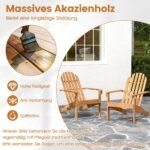 Adirondack kėdžių komplektas iš akacijos medienos (Natūrali) – Paveikslėlis 4