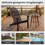 Adirondack kėdžių komplektas iš akacijos medžio su ergonomiška atkalte (Juoda) – Paveikslėlis 3