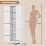 Aukšta daugiafunkcė spintelė su reguliuojamomis lentynomis (Balta) – Paveikslėlis 2