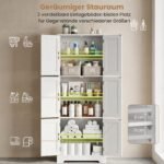 Aukšta daugiafunkcė spintelė su reguliuojamomis lentynomis (Balta) – Paveikslėlis 4