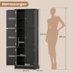 Aukšta pastatoma spintelė su reguliuojamomis lentynomis (Juoda) – Paveikslėlis 2