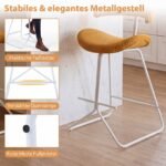 Baro kėdės su ergonomišku dizainu komfortiškos (2 vnt) (Oranžinė ir balta) – Paveikslėlis 3
