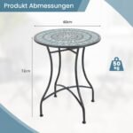 Bistro stalas apvalus mozaikos lauko (Juoda) – Paveikslėlis 2