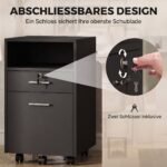Biuro spintelė ant ratukų su 2 stalčiais (1 rakinamas) ir atvira lentyna – Paveikslėlis 5