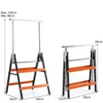 Darbinis stovas teleskopinis reguliuojamo aukščio metalinis (2 vnt.) (Oranžinė) – Paveikslėlis 2