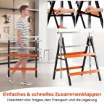 Darbinis stovas teleskopinis reguliuojamo aukščio metalinis (2 vnt.) (Oranžinė) – Paveikslėlis 4