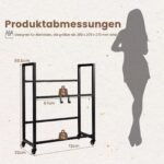 Daugiafunkcinė gėrimų dėžių lentyna su pakreipiamomis pakopomis ir ratais (Juoda) – Paveikslėlis 2