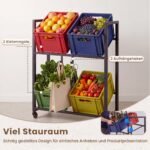 Daugiafunkcinė gėrimų dėžių lentyna su pakreipiamomis pakopomis ir ratais (Juoda) – Paveikslėlis 5