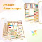 Daugiafunkcinis 8-in-1 sulankstomas medinis lipynių kompleksas vaikams (Spalvota) – Paveikslėlis 2