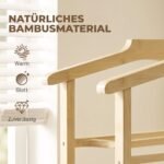 Drabužių kabykla su lentynomis, bambukinė, kompaktiška, ant ratukų – Paveikslėlis 4