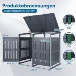 Dviguba šiukšliadėžių saugykla metalinė su užraktu (Pilka) – Paveikslėlis 2