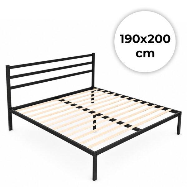 Dvigulė metalinė lova 190x200 cm su medinėmis grotelėmis ir galvūgaliu