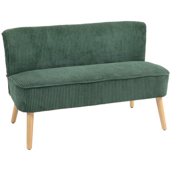 Dvivietė patogi sofa su tvirtu mediniu rėmu