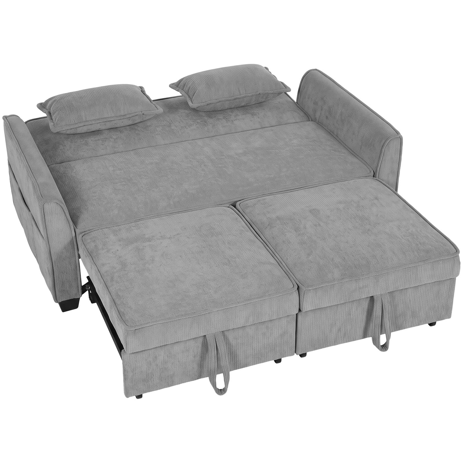 Dvivietė sofa-lova 4-in-1 su nepriklausomu dvigubu ištraukiamuoju mechanizmu