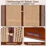 Elegantiška bambukinė batų spintelė su ratano durelėmis ir 6 vietomis (Ruda) – Paveikslėlis 4