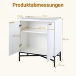 Elegantiška komoda su gofruotomis durelėmis ir tvirtu metalo rėmu (Balta) – Paveikslėlis 2