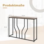 Elegantiškas siauras konsolinis staliukas su apsauga nuo apvirtimo (Kaimiška ruda) – Paveikslėlis 2