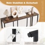 Elegantiškas siauras konsolinis staliukas su apsauga nuo apvirtimo (Kaimiška ruda) – Paveikslėlis 3