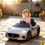 Elektrinis automobilis vaikams 12V Maserati dizaino su LED šviesomis ir muzika 3-5 m – Paveikslėlis 2