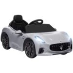 Elektrinis automobilis vaikams 12V Maserati dizaino su LED šviesomis ir muzika 3-5 m