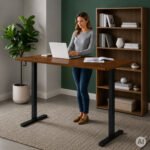 Elektrinis darbo stalas 120x60 cm su reguliuojamu aukščiu 72-118 cm – Paveikslėlis 3