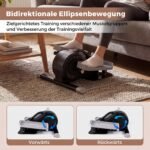 Elektrinis elipsinis treniruoklis kompaktiškas su reguliuojamu pasipriešinimu (Juoda) – Paveikslėlis 4