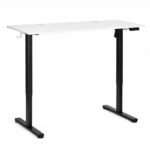 Elektrinis reguliuojamo aukščio stalas 140x60 cm baltas stalviršis – Paveikslėlis 5