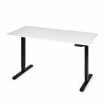 Elektrinis reguliuojamo aukščio stalas 140x60 cm baltas stalviršis – Paveikslėlis 6