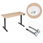 Elektrinis stalas 120x60 cm su 72-118 cm aukščio reguliavimu, šviesaus ąžuolo – Paveikslėlis 9