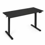 Elektrinis stalas 140 x 60 cm, reguliuojamo aukščio 72–118 cm, juodas – Paveikslėlis 4