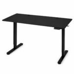 Elektrinis stalas 140 x 60 cm, reguliuojamo aukščio 72–118 cm, juodas – Paveikslėlis 6