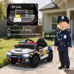 Elektrinis vaikiškas policijos automobilis su valdymo pultu, 2 varikliais ir amortizacija – Paveikslėlis 3