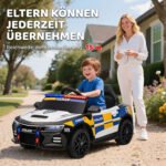 Elektrinis vaikiškas policijos automobilis su valdymo pultu, 2 varikliais ir amortizacija – Paveikslėlis 5